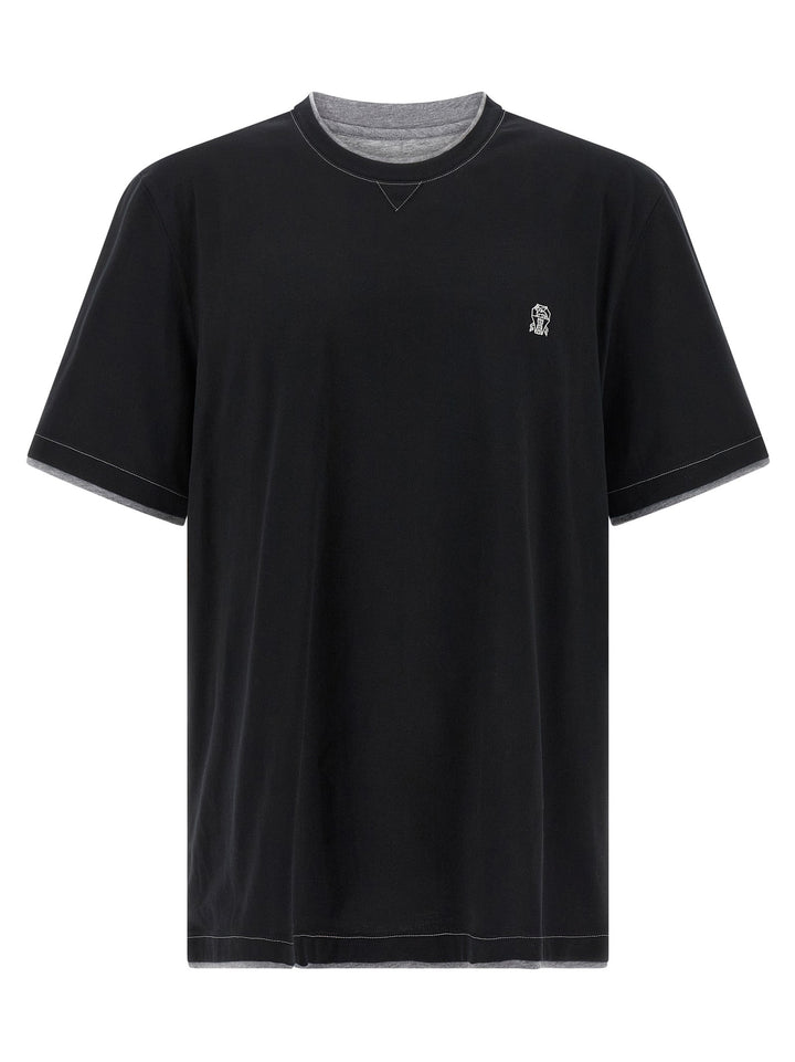 Brunello Cucinelli Black Cotton T-shirt