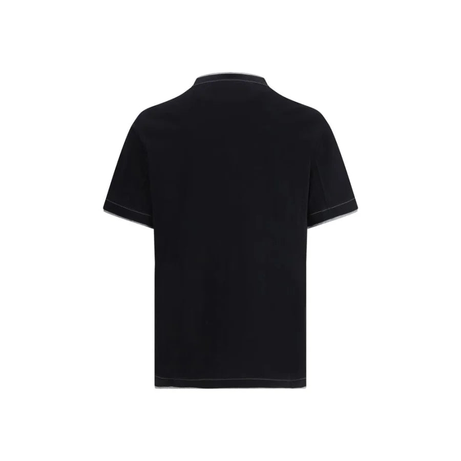 Brunello Cucinelli Black Cotton T-Shirt