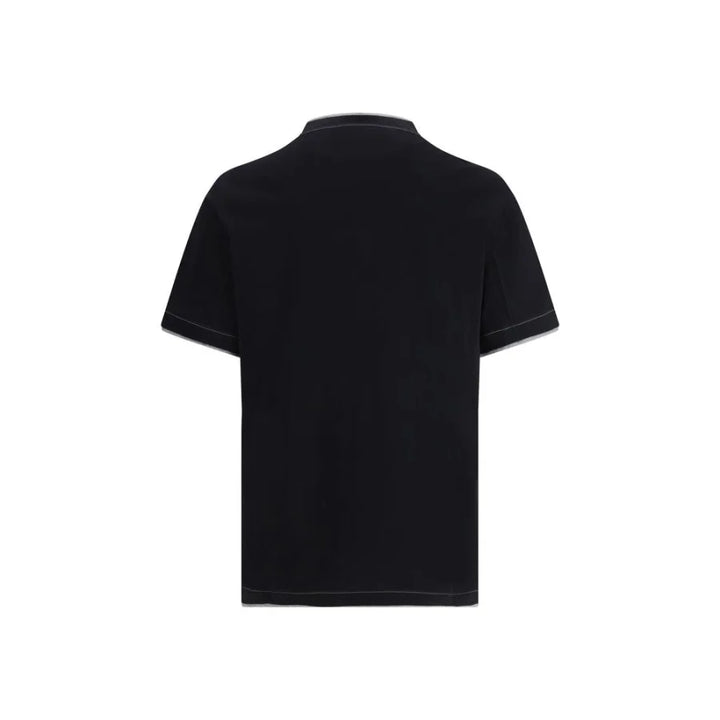 Brunello Cucinelli Black Cotton T-Shirt