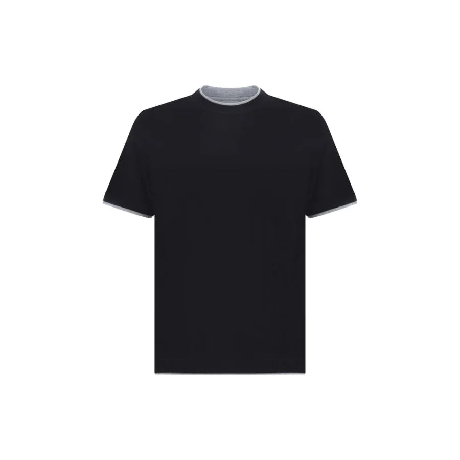 Brunello Cucinelli Black Cotton T-Shirt