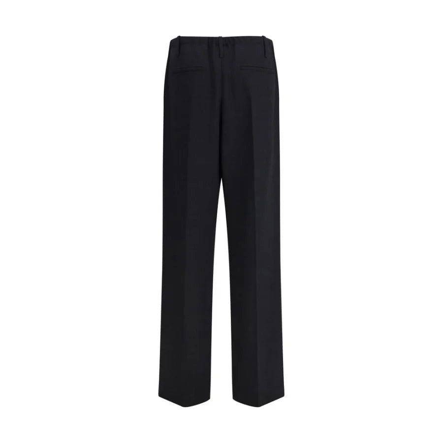 Brunello Cucinelli Black Fleece Wool Casual Pants