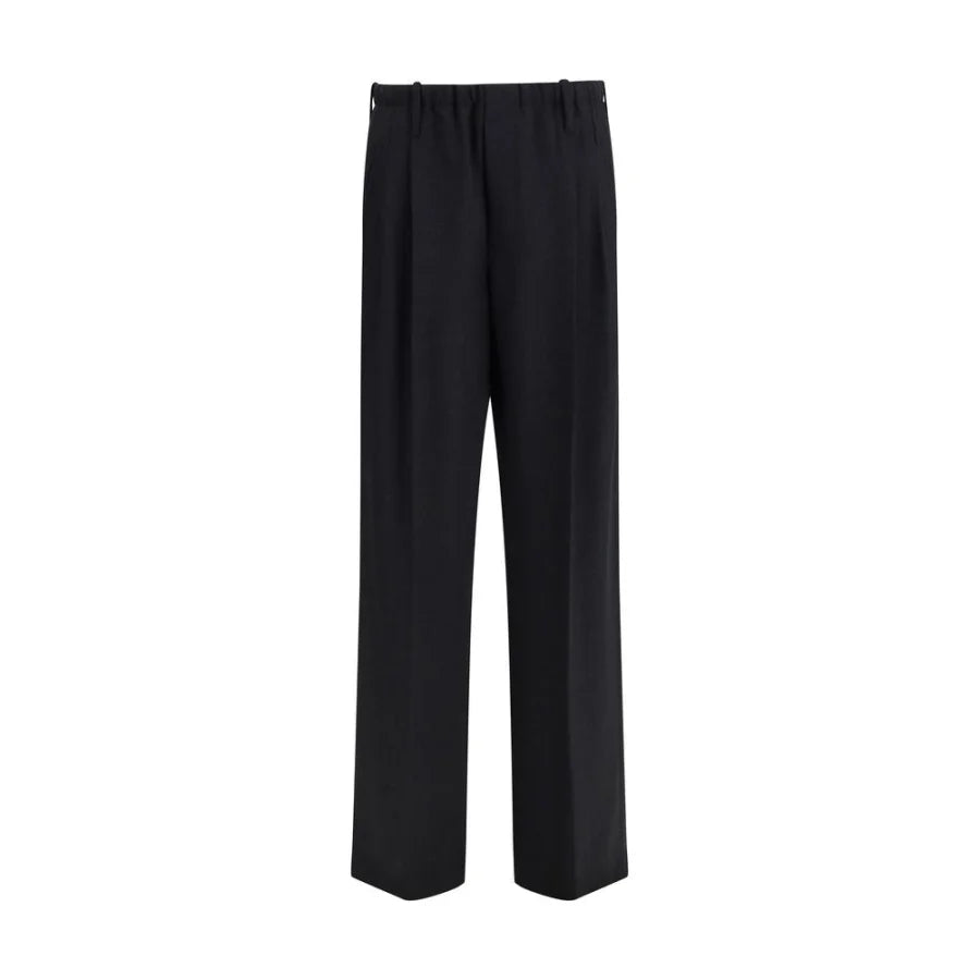 Brunello Cucinelli Black Fleece Wool Casual Pants