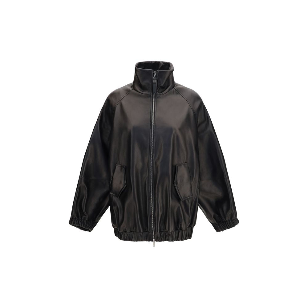 Brunello Cucinelli Sport Jackets - Black Lamb Ovis Aries Leather Jacket