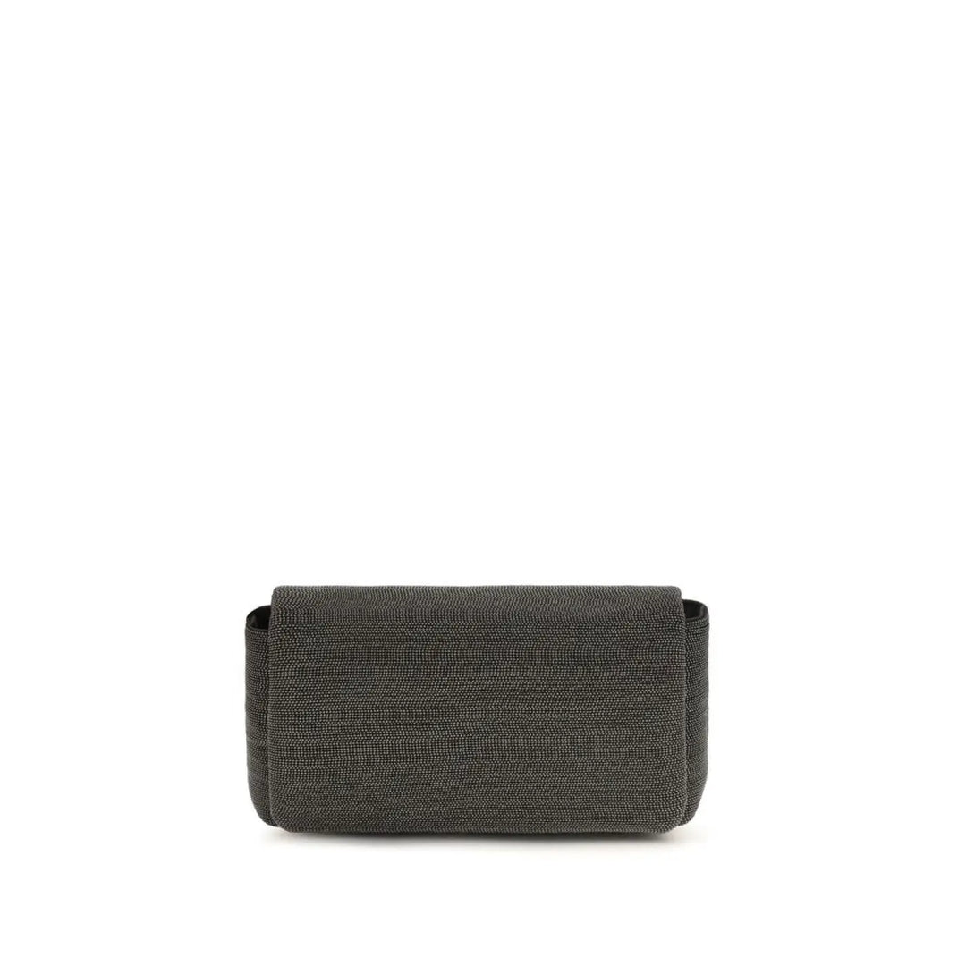 Brunello Cucinelli Black Leather Shoulder Bag