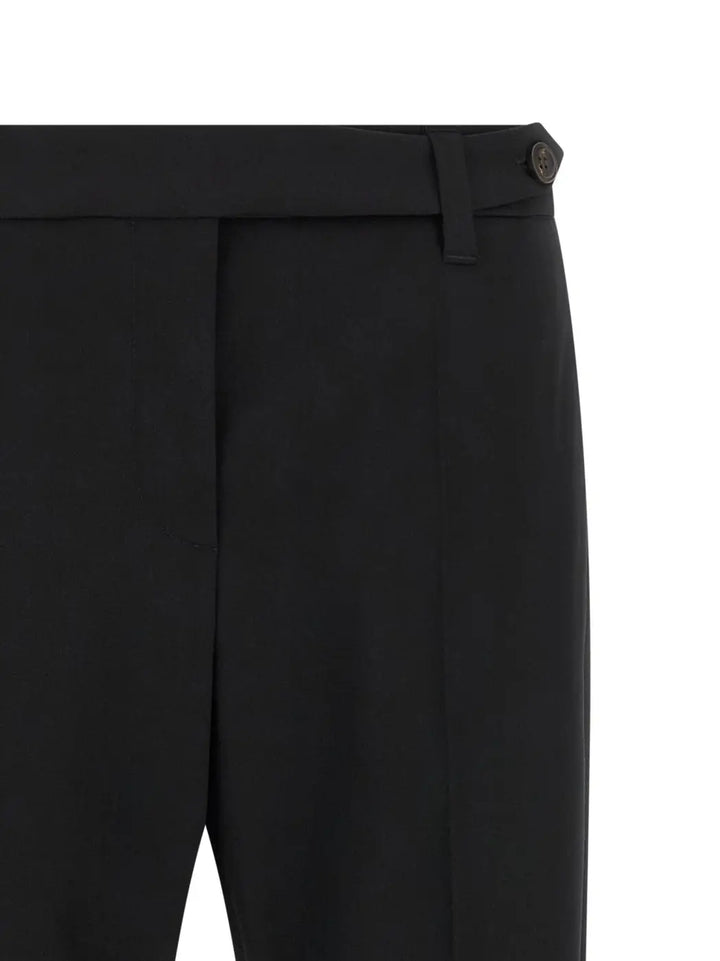 Brunello Cucinelli Black Virgin Wool Dress Pants