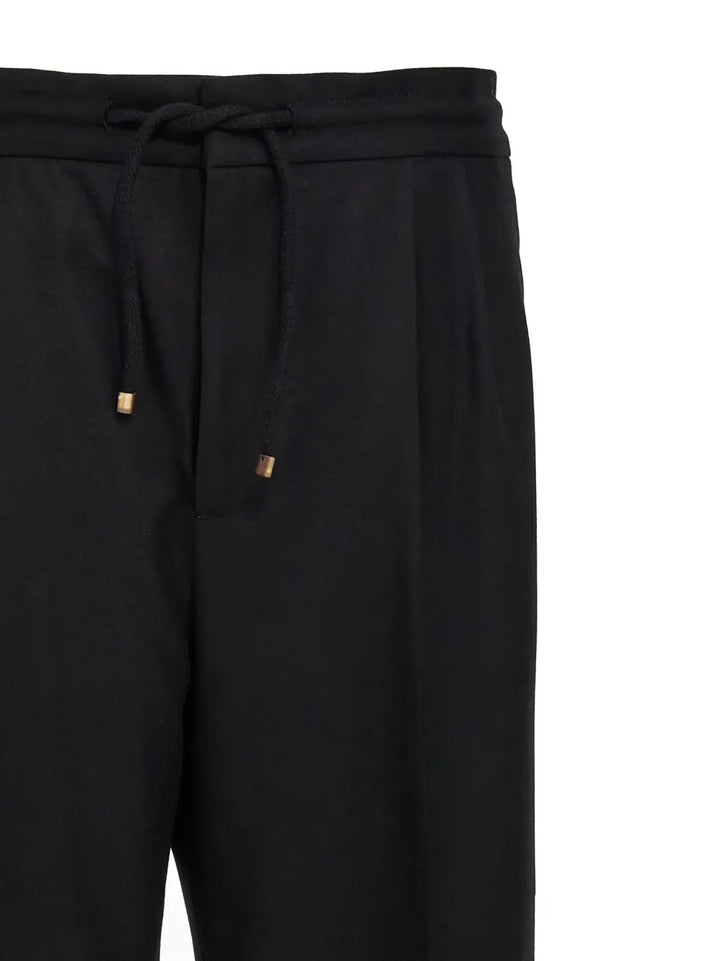 Brunello Cucinelli Black Wool Casual Pants