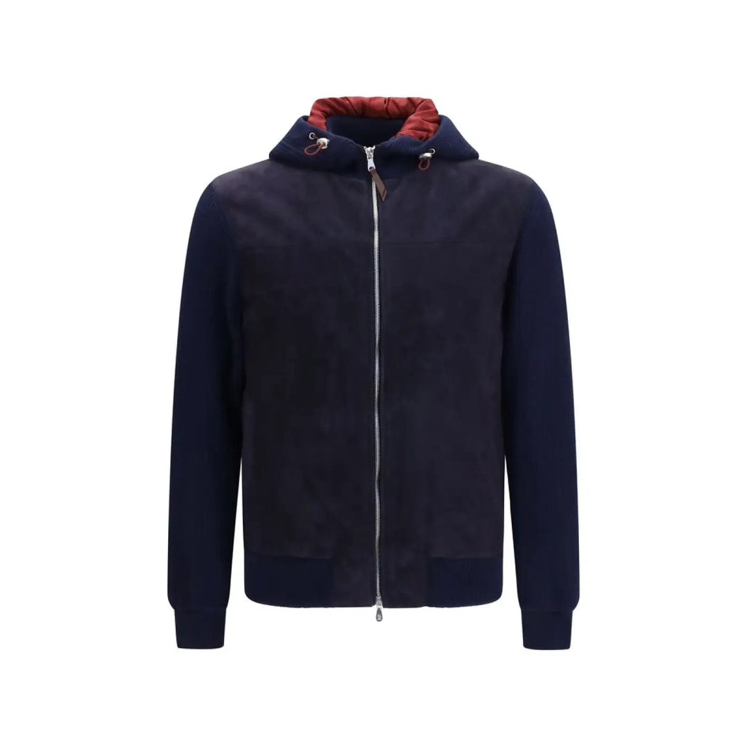 Brunello Cucinelli Blue Calf Leather Bos Taurus Full-length Jacket
