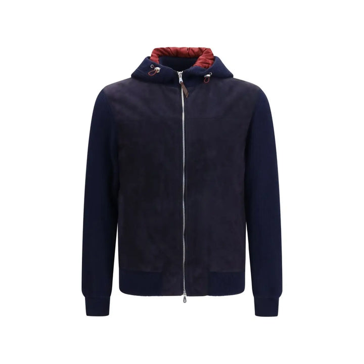 Brunello Cucinelli Blue Calf Leather Bos Taurus Full-length Jacket