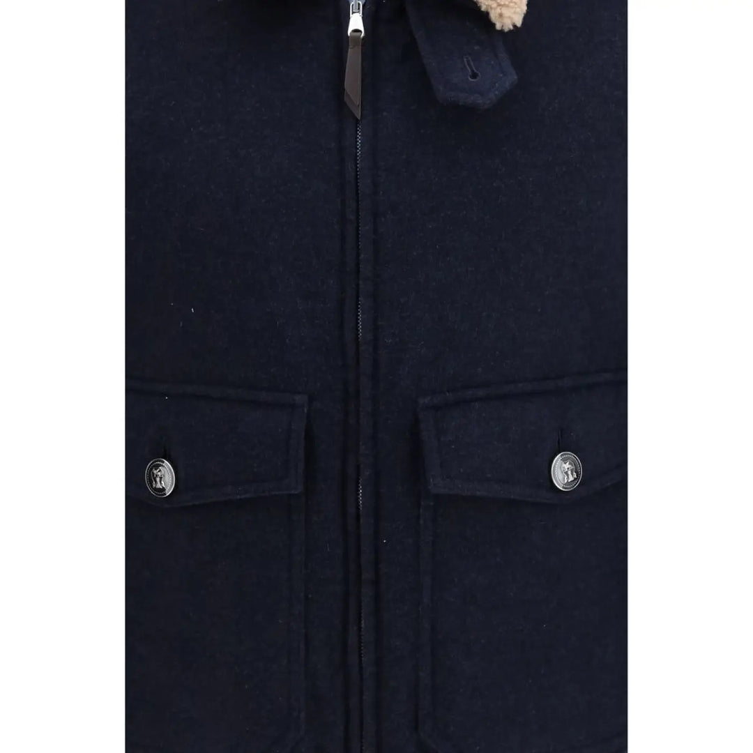 Brunello Cucinelli Blue Cashmere Full-length Jacket