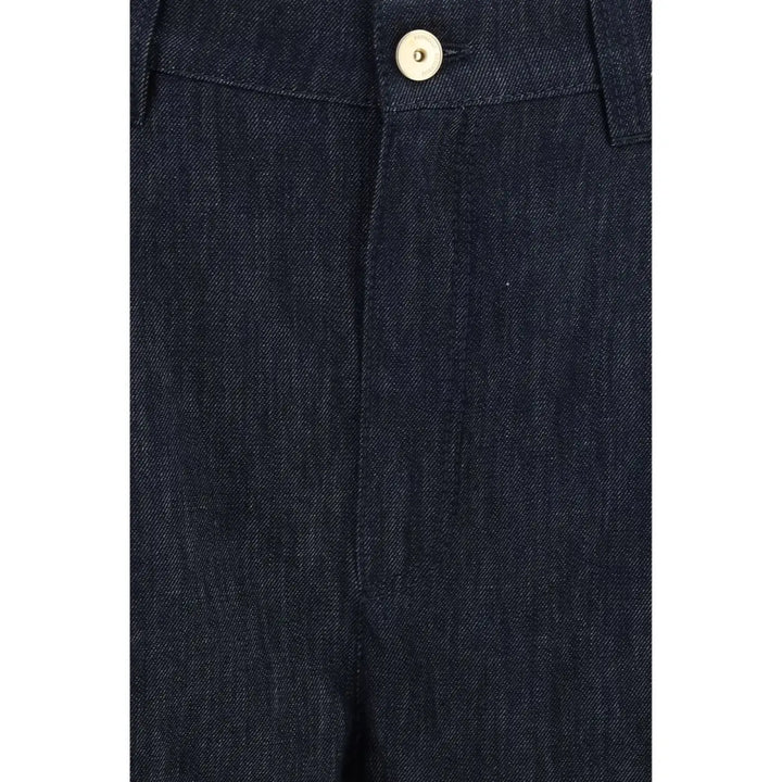 Brunello Cucinelli Blue Cotton Casual Pants