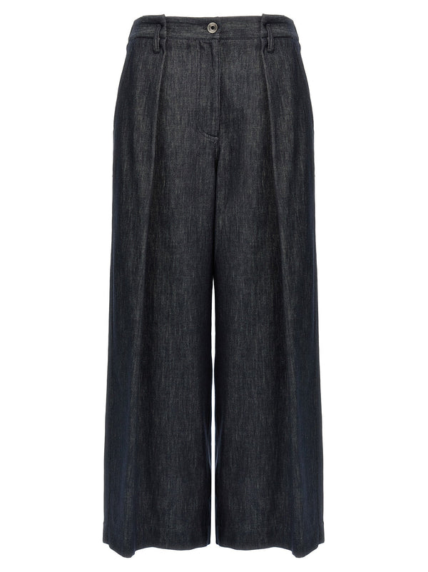 Brunello Cucinelli Blue Cotton Casual Pants