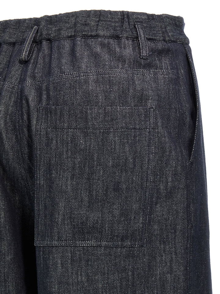 Brunello Cucinelli Blue Cotton Casual Pants