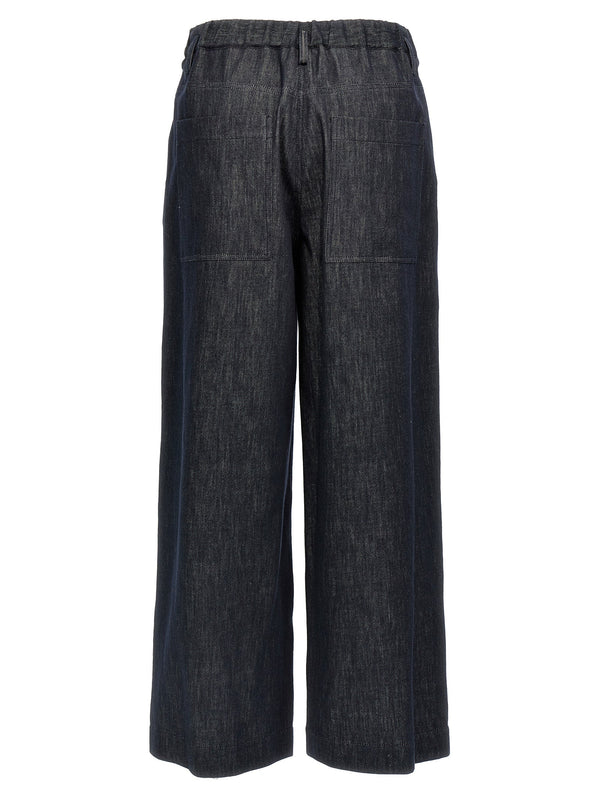 Brunello Cucinelli Blue Cotton Casual Pants