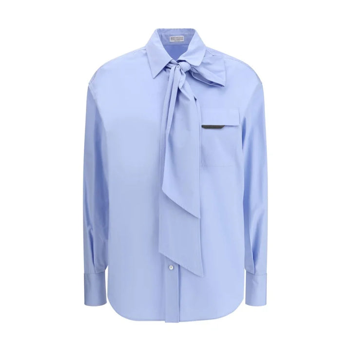 Brunello Cucinelli Blue Cotton Dress Shirt