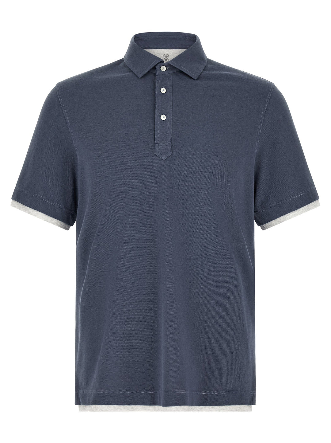 Brunello Cucinelli Blue Cotton Polo Shirt