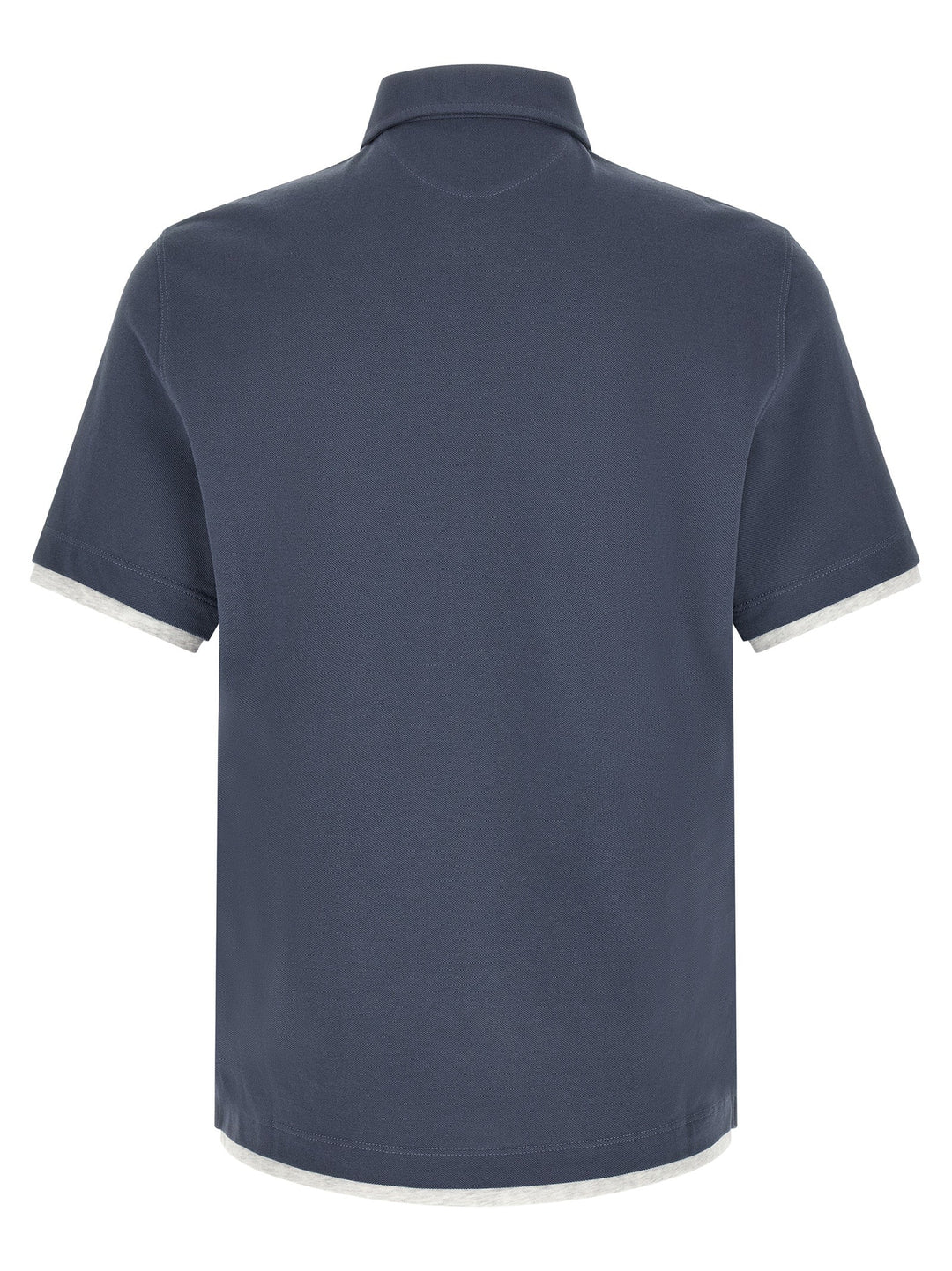 Brunello Cucinelli Blue Cotton Polo Shirt