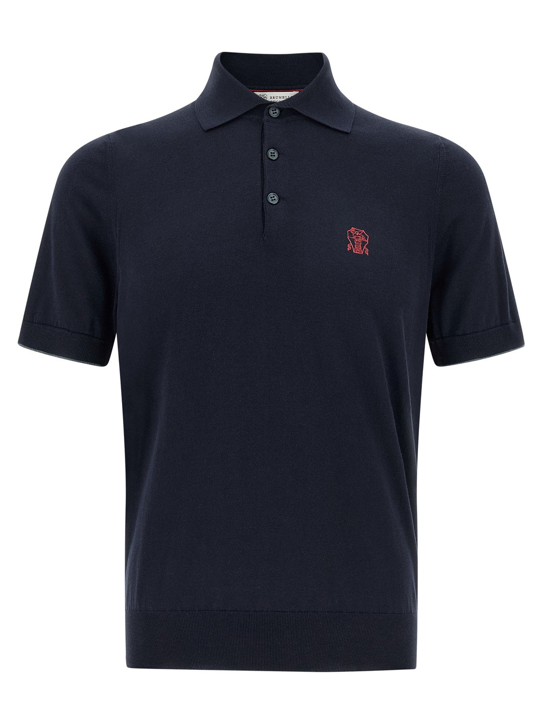 Brunello Cucinelli Blue Cotton Polo Shirt