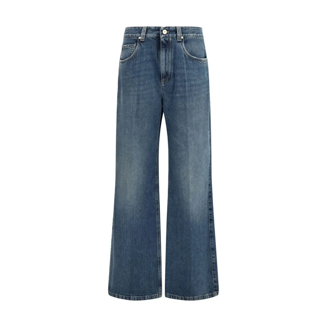 Brunello Cucinelli Blue Cotton Relaxed Fit Jeans