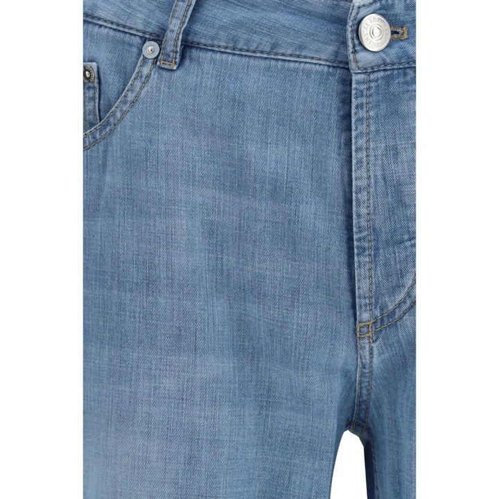 Brunello Cucinelli Blue Cotton Relaxed Fit Jeans