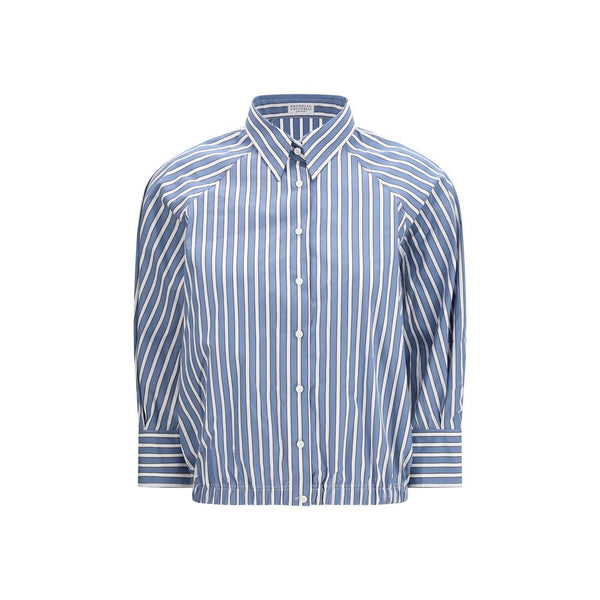 Brunello Cucinelli Shirts - Blue Cotton Shirt