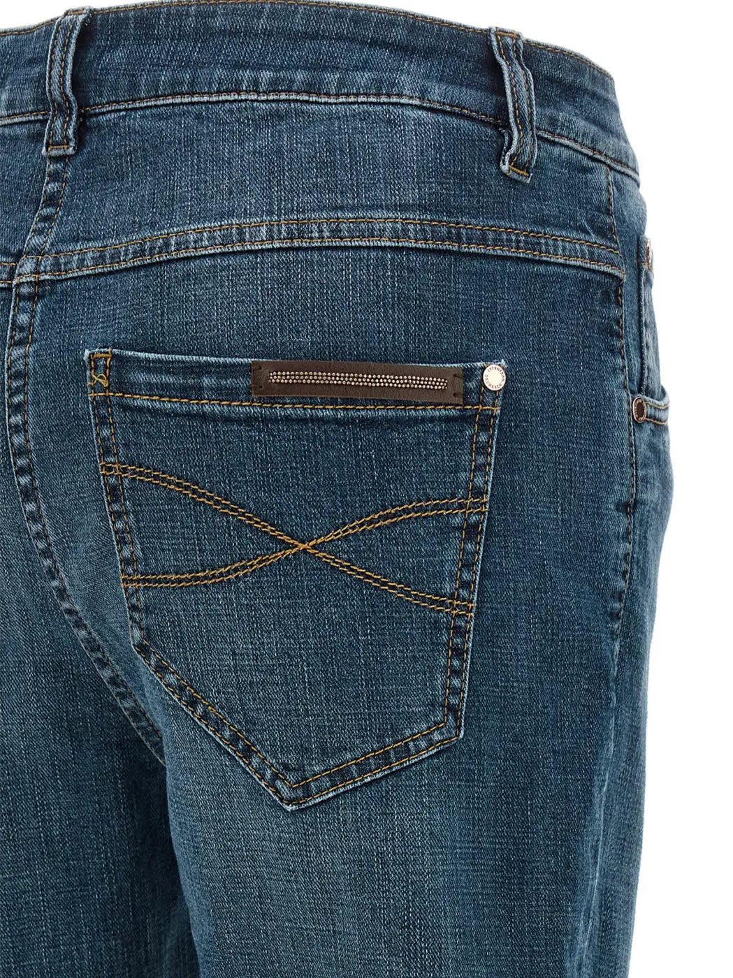 Brunello Cucinelli Blue Cotton Straight-leg Jeans