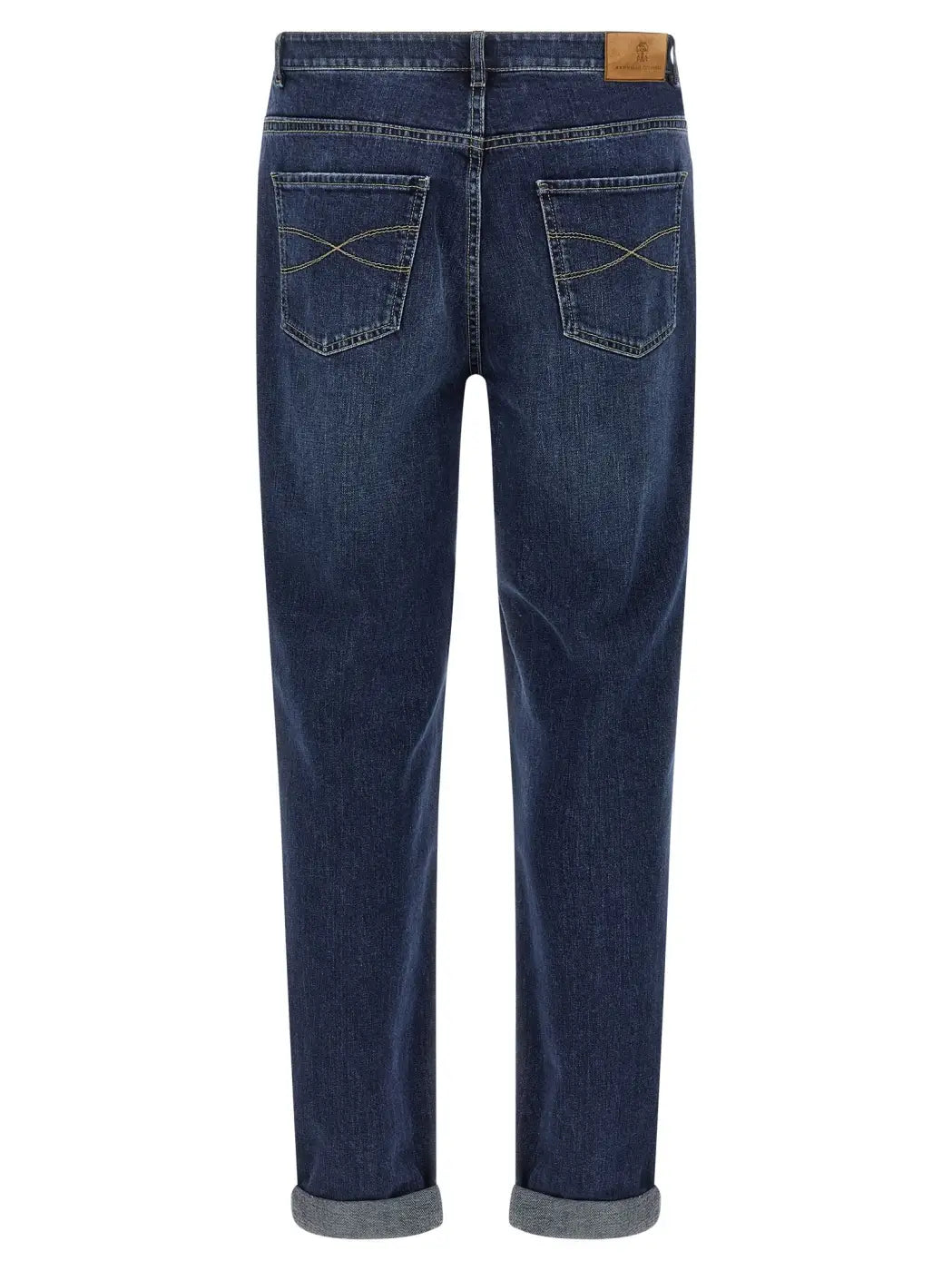 Brunello Cucinelli Blue Cotton Straight-leg Jeans