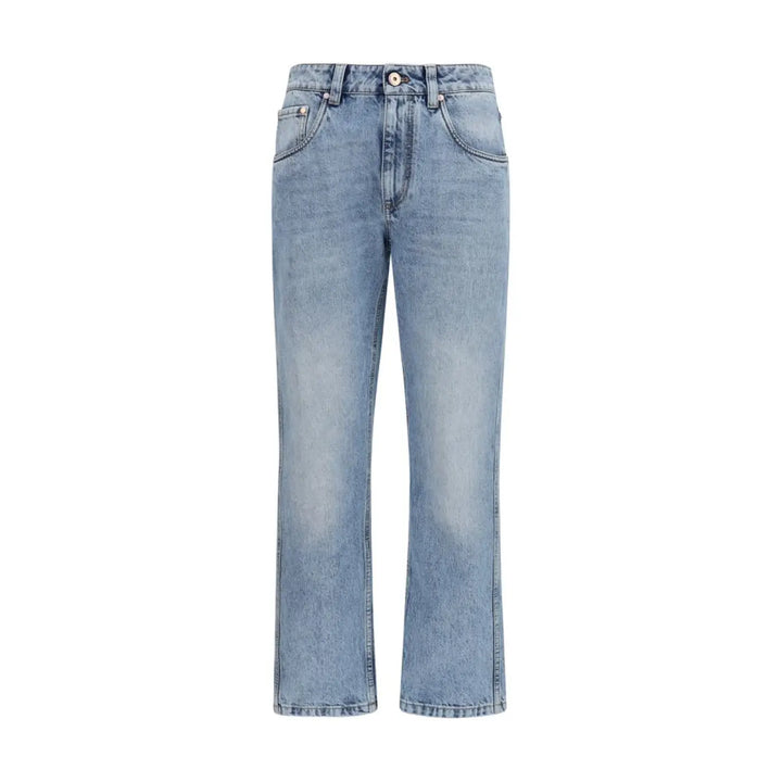Brunello Cucinelli Blue Cotton Straight-Leg Jeans