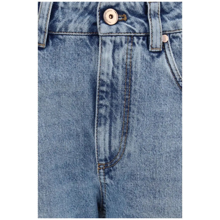 Brunello Cucinelli Blue Cotton Straight-Leg Jeans