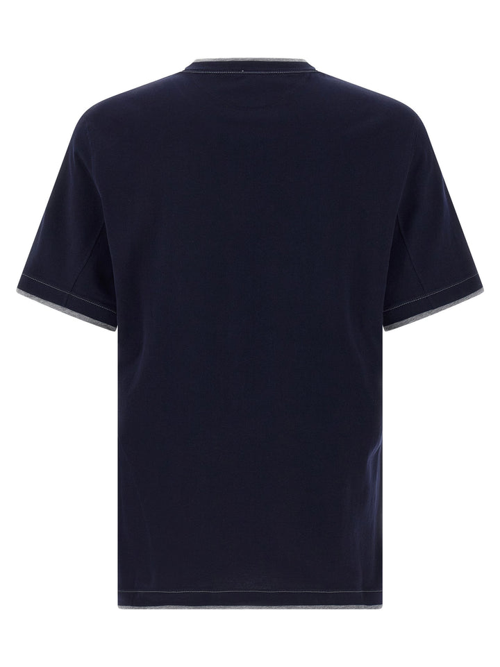 Brunello Cucinelli Blue Cotton T-shirt