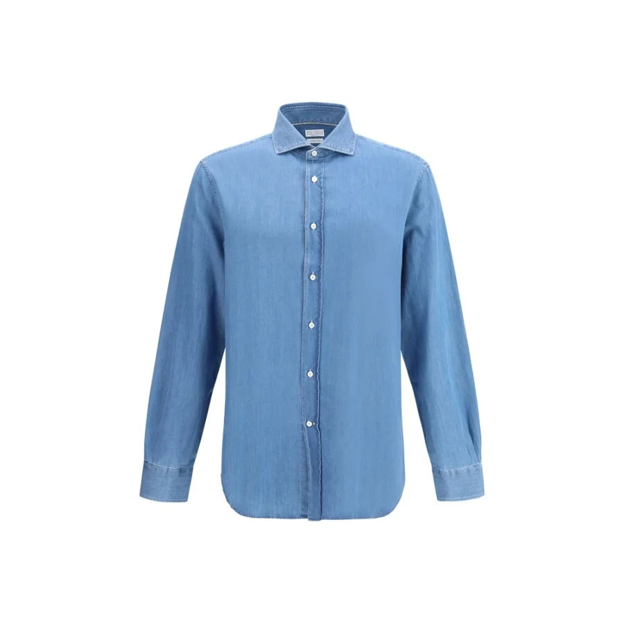 Brunello Cucinelli Blue Denim Shirt