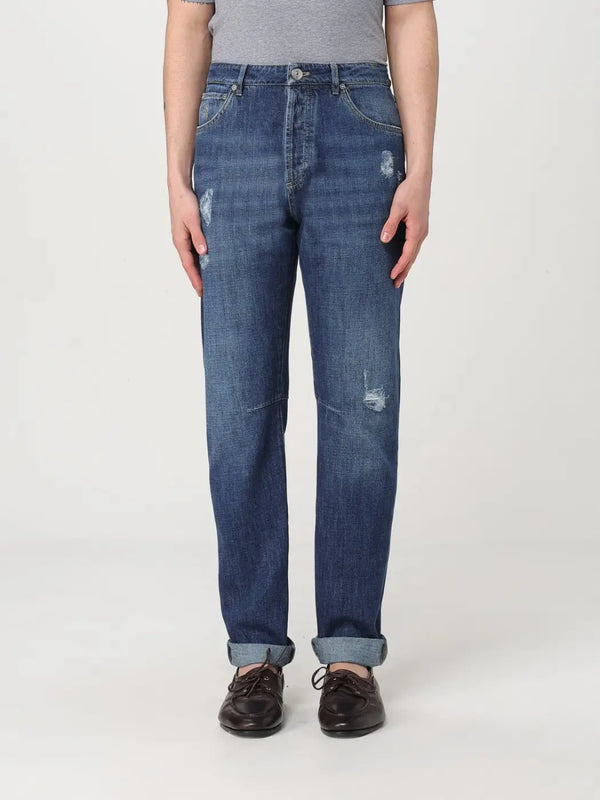 Brunello Cucinelli Blue Denim Straight-Leg Jeans