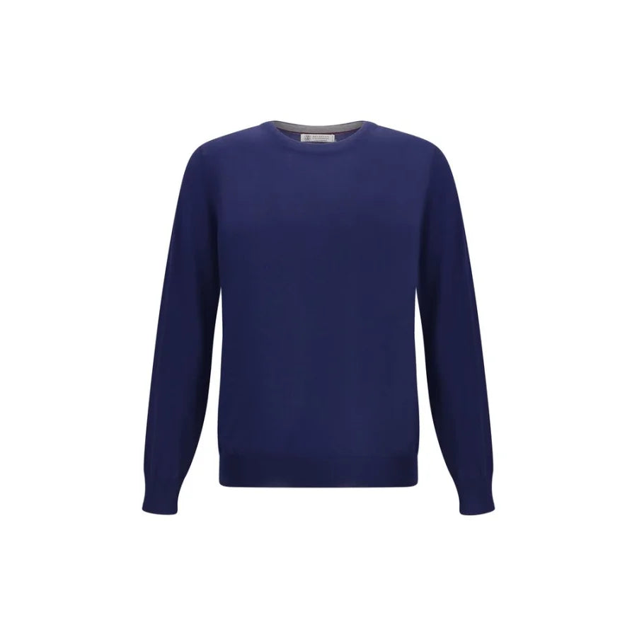 Brunello Cucinelli Blue Fleece Wool Sweatshirt