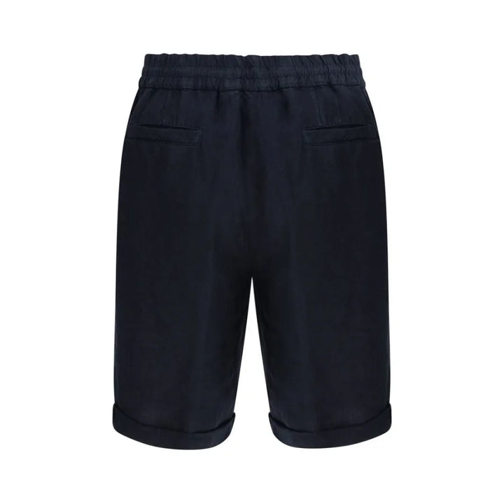 Brunello Cucinelli Blue Linen Bermuda Shorts