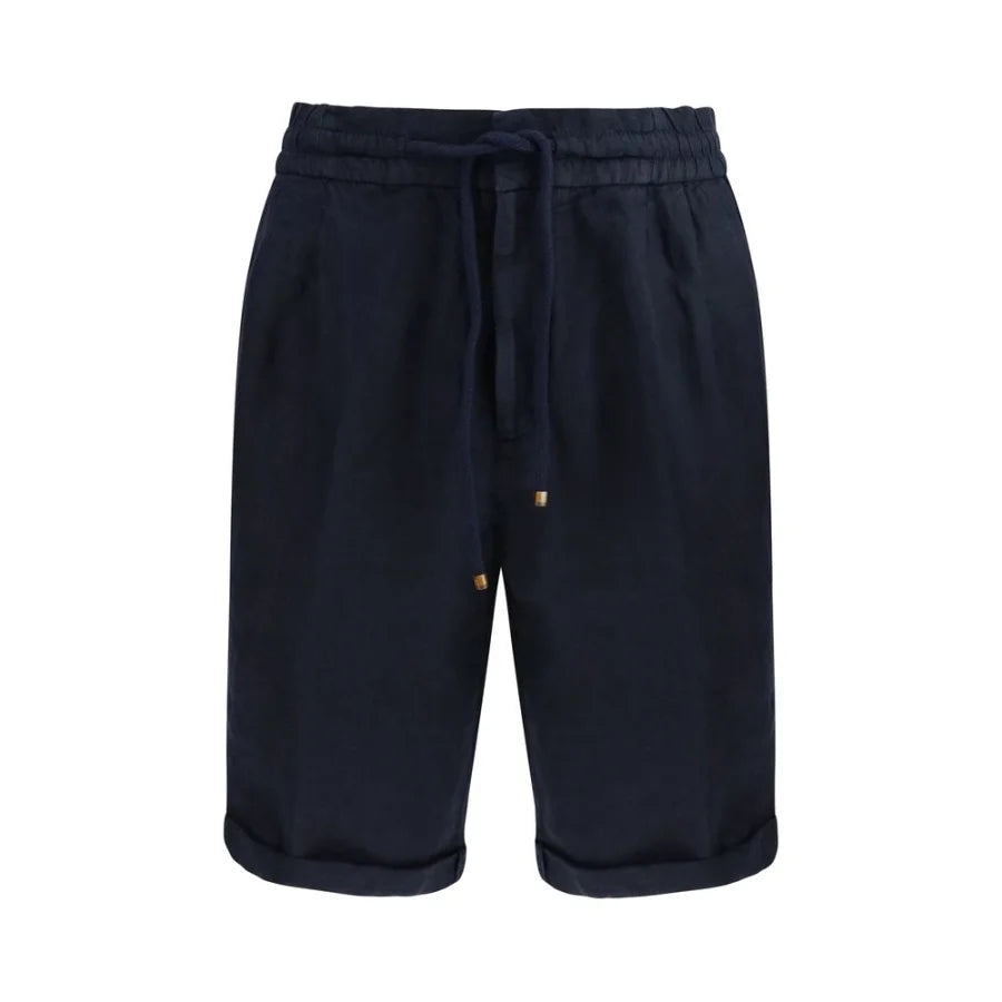 Brunello Cucinelli Blue Linen Bermuda Shorts