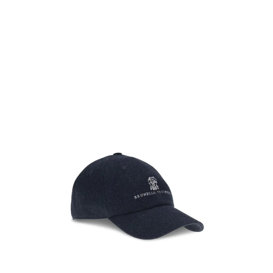 Brunello Cucinelli Blue Silk Cap (Baseball Hat)