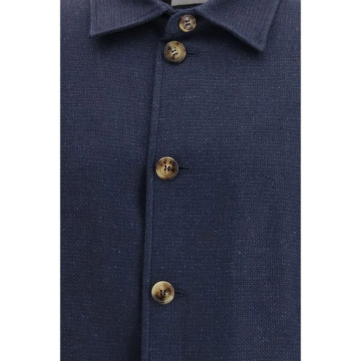 Brunello Cucinelli Blue Silk Coat
