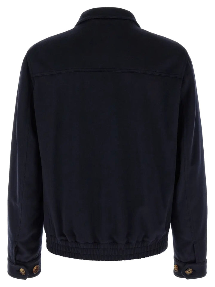 Brunello Cucinelli Blue Virgin Wool Bomber