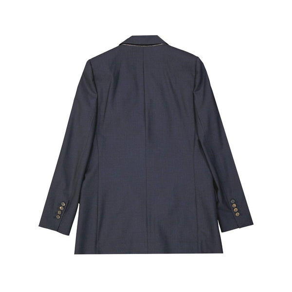Brunello Cucinelli Overcoats - Blue Virgin Wool Coat