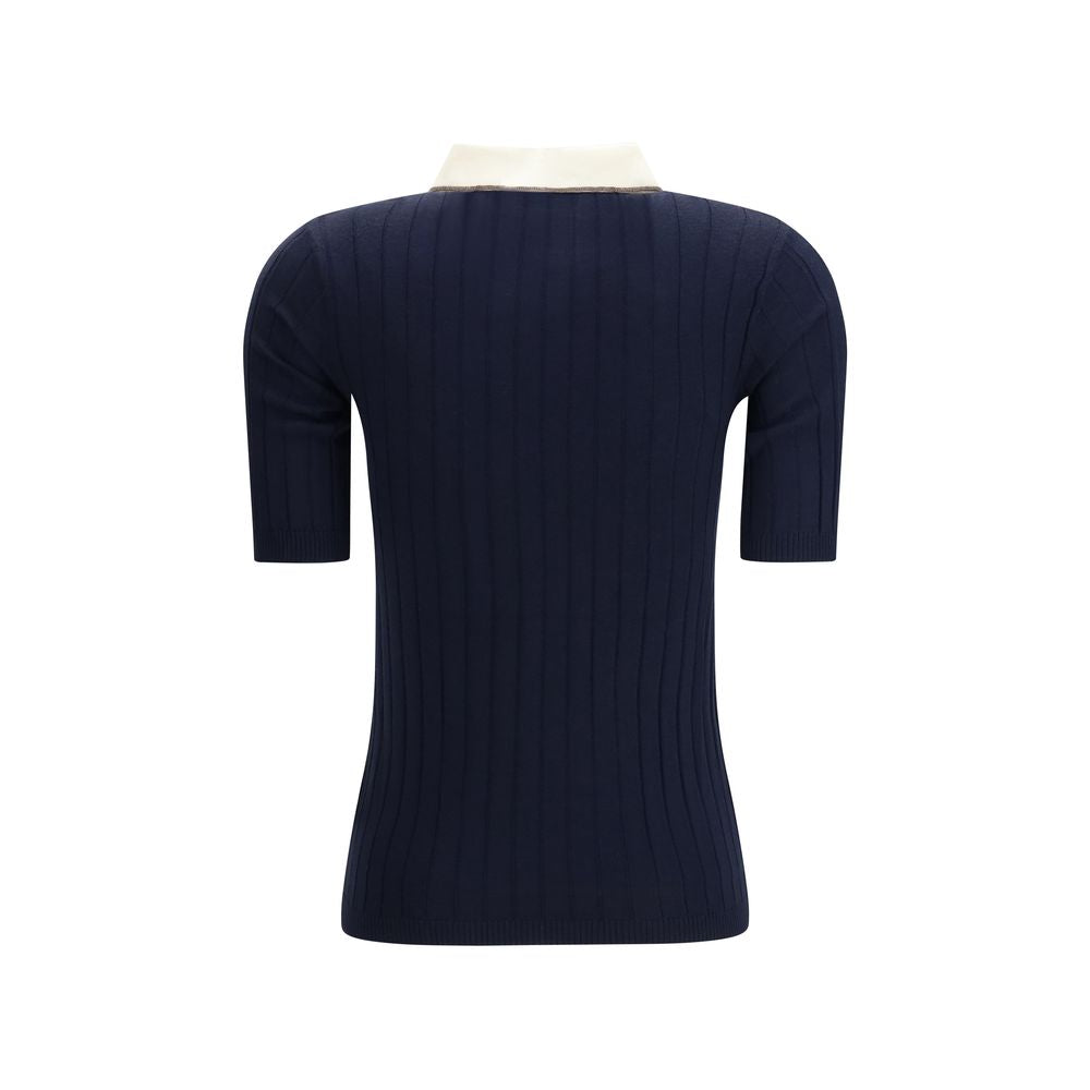 Brunello Cucinelli - Blue Wool Oves Aries Polo Shirt
