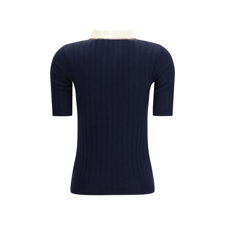 Brunello Cucinelli - Blue Wool Oves Aries Polo Shirt