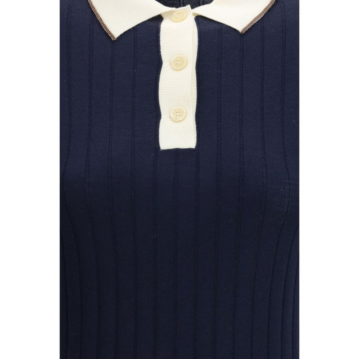Brunello Cucinelli - Blue Wool Oves Aries Polo Shirt