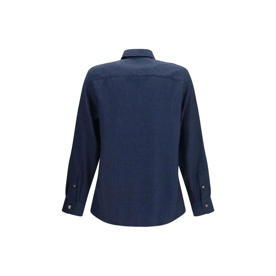 Brunello Cucinelli Blue Wool Oves Aries Shirt