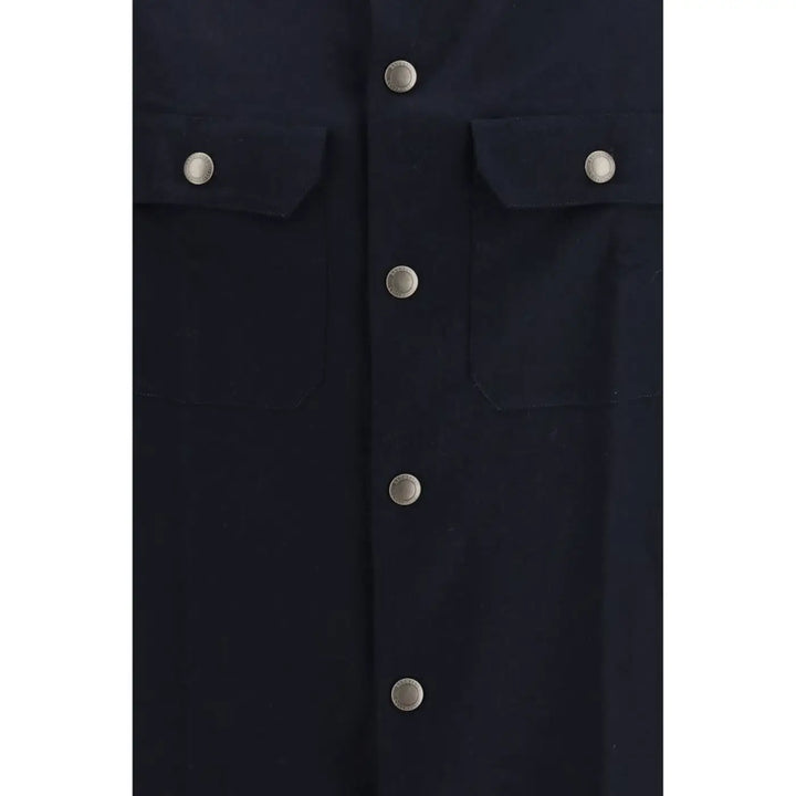 Brunello Cucinelli Blue Wool Oves Aries Shirt