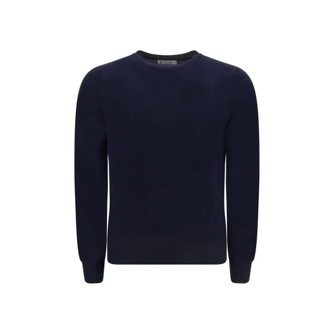 Brunello Cucinelli Blue Wool Oves Aries Sweatshirt