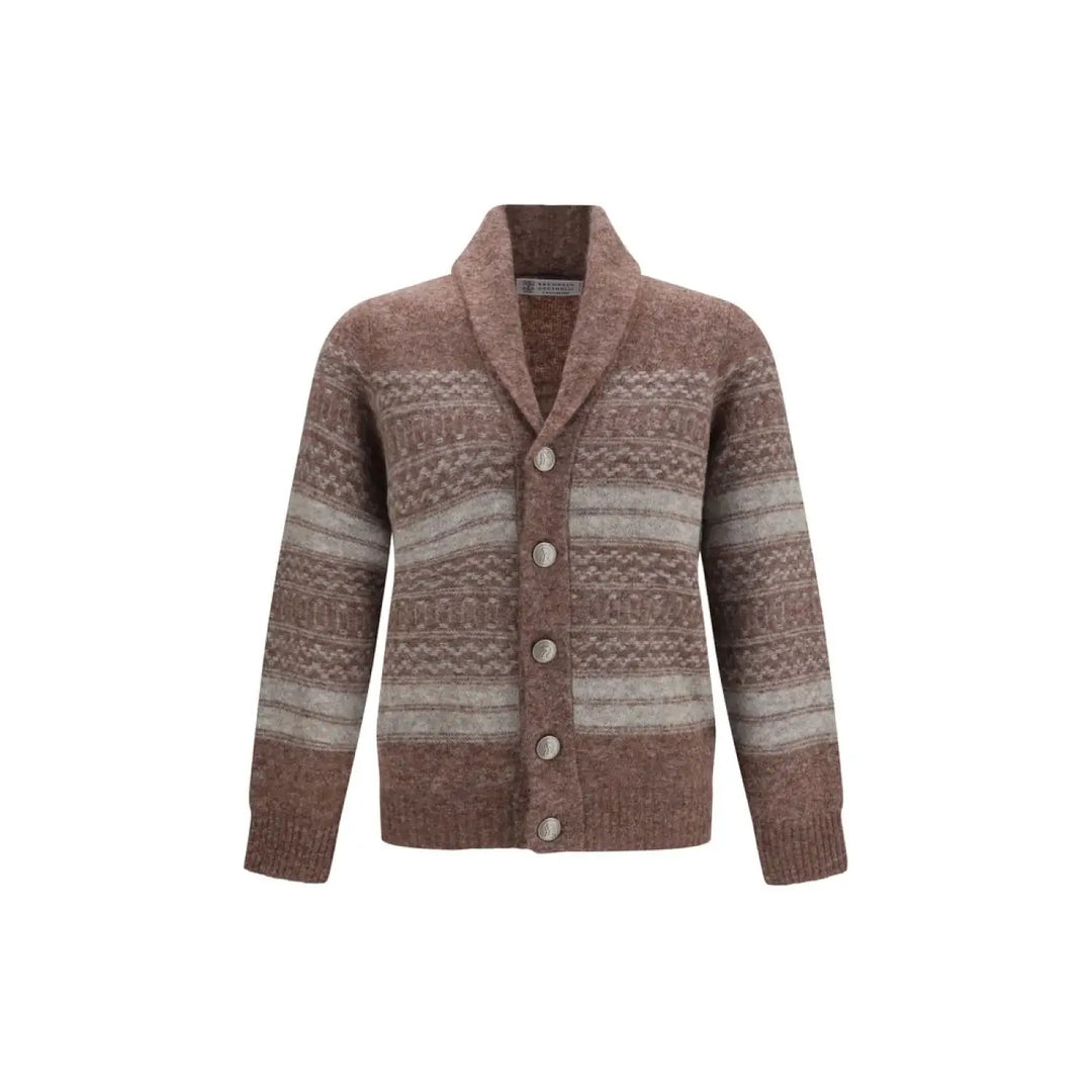 Brunello Cucinelli Bordeaux Alpaca Vicugna Pacos Cardigan