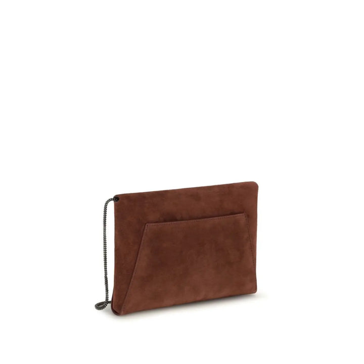 Brunello Cucinelli Bordeaux Calf Leather Bos Taurus Clutch Bag