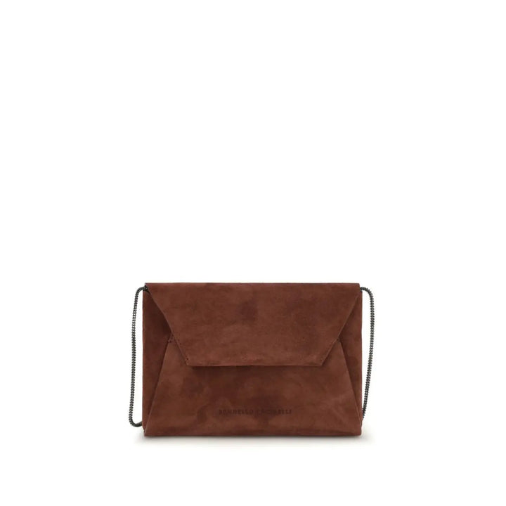 Brunello Cucinelli Bordeaux Calf Leather Bos Taurus Clutch Bag
