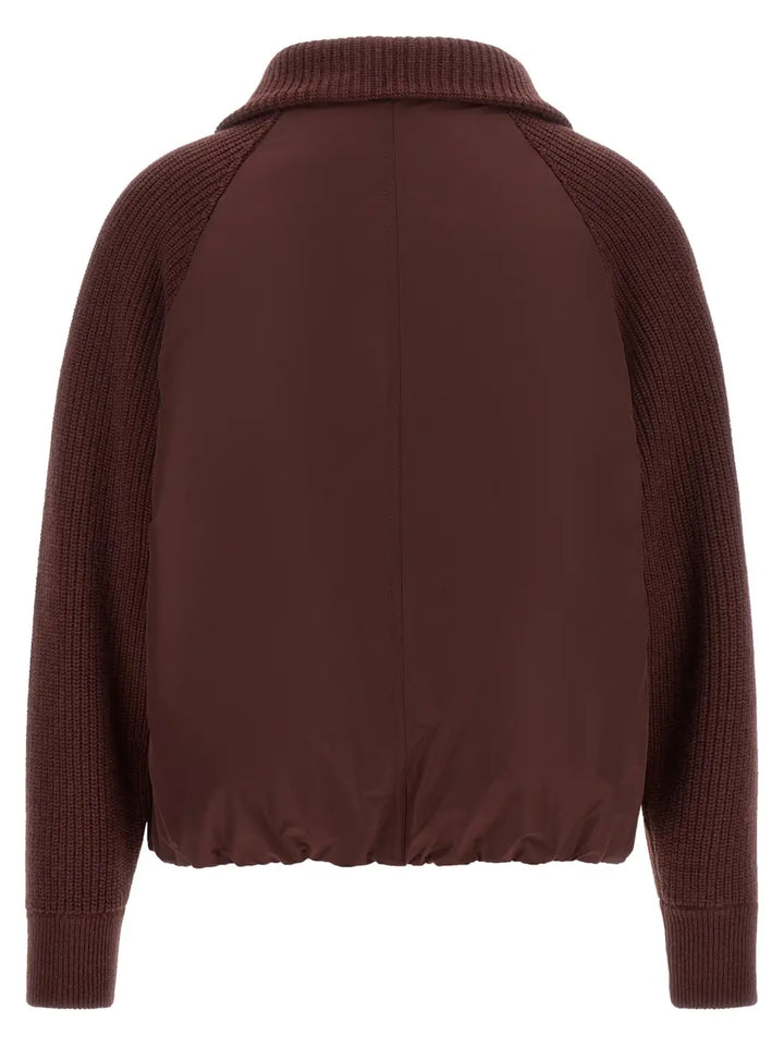 Brunello Cucinelli Bordeaux Cotton Bomber