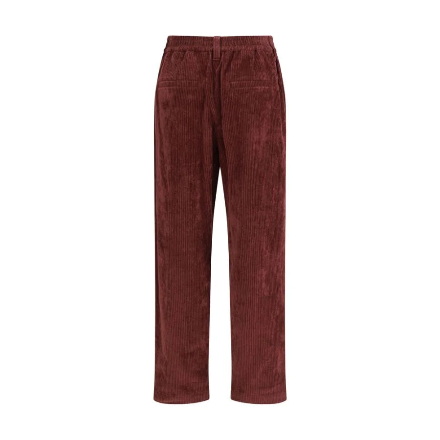 Brunello Cucinelli Bordeaux Cotton Casual Pants
