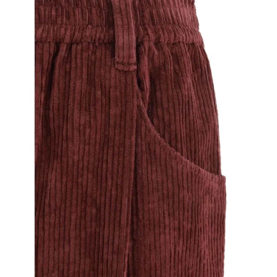 Brunello Cucinelli Bordeaux Cotton Casual Pants